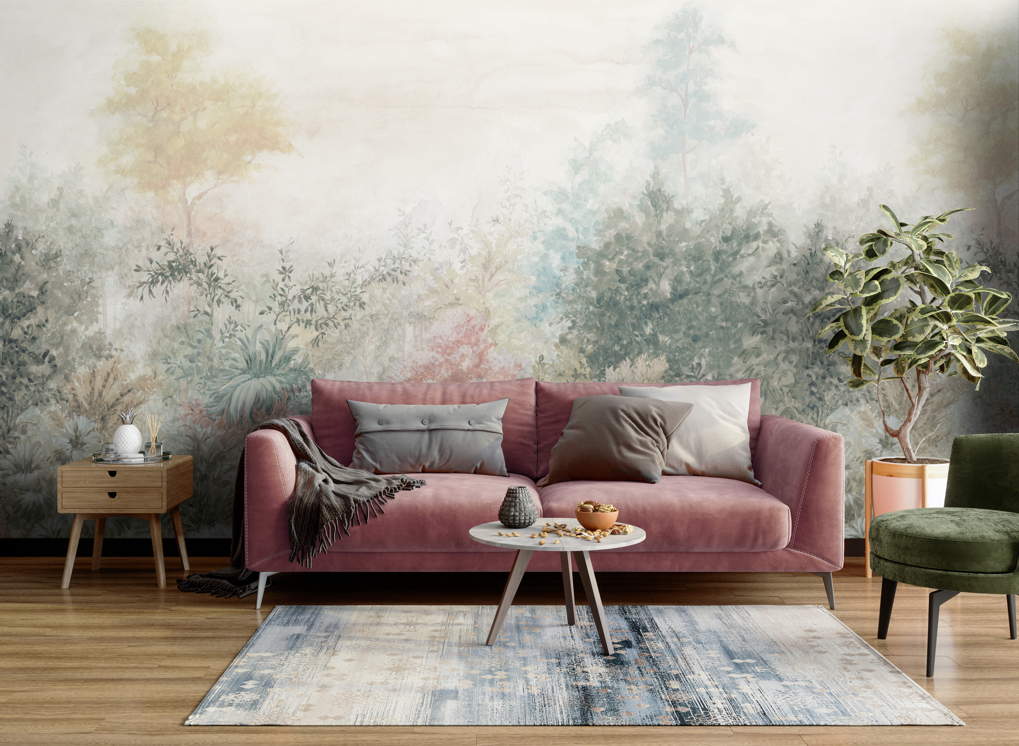 Панно Loymina Пейзаж Южный лес ART2 012 3×4 фото в интерьере